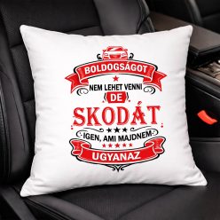 Autós feliratos párna - Skoda rajongóknak