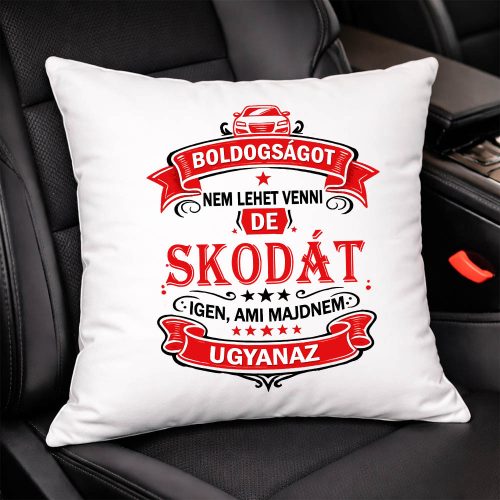 Autós feliratos párna - Skoda rajongóknak