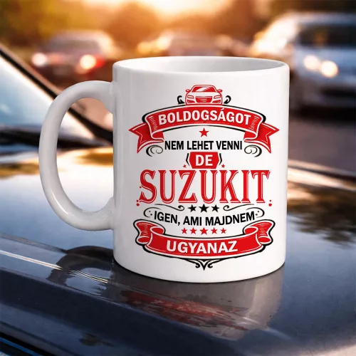Autós feliratos bögre - Suzuki rajongóknak