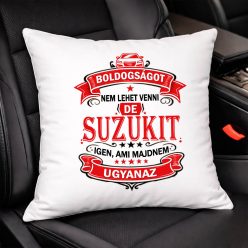Autós feliratos párna - Suzuki rajongóknak