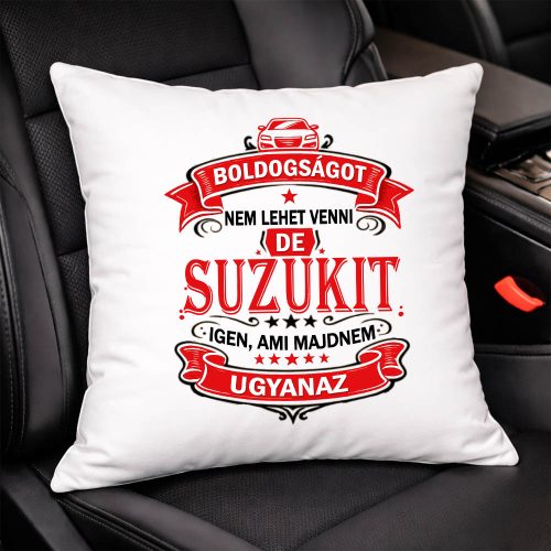 Autós feliratos párna - Suzuki rajongóknak