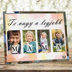   Fényképes MAMA fotóüveg 4 saját fotóval – Személyre szabott ajándék