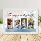 Fényképes PAPA falikép 4 saját fotóval – Személyre szabott ajándék