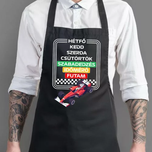 Kötény Forma 1 rajongóknak - A hét napjai