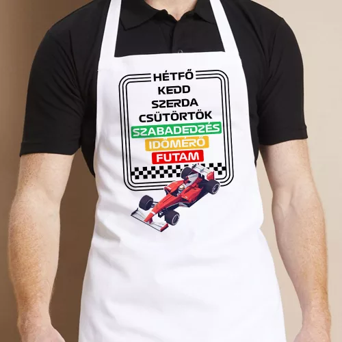 Kötény Forma 1 rajongóknak - A hét napjai