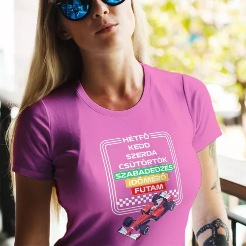 Női Póló Forma 1 rajongóknak - A hét napjai
