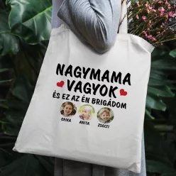 Fényképes vászontáska nagymamának - Az én brigádom