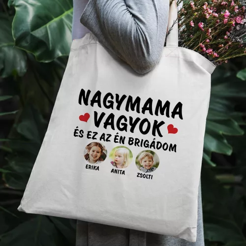 Fényképes vászontáska nagymamának - Az én brigádom