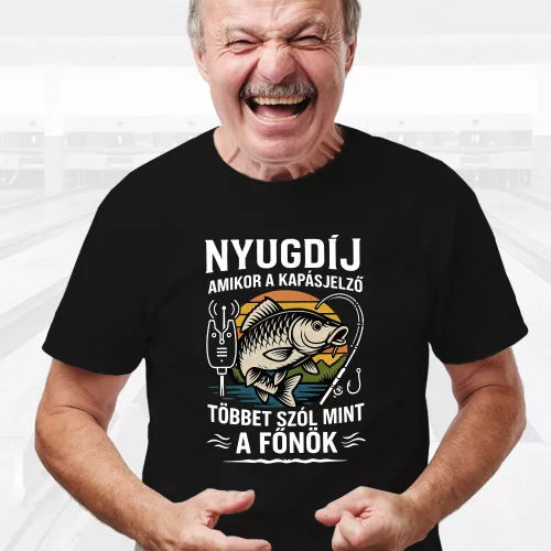 Nyugdíjas_kapásjelző_póló_Horgász_ajándék