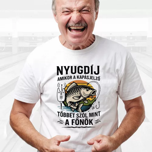 Nyugdíjas_kapásjelző_póló_Horgász_ajándék