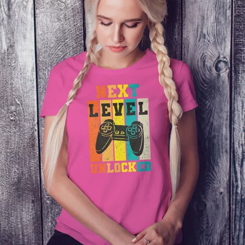 Next_Level_női_póló_Születésnapi_gamer_ajándék