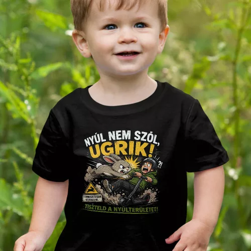 Vicces_rolleres_gyerek_póló_Nyúl_nem_szól_ugrik
