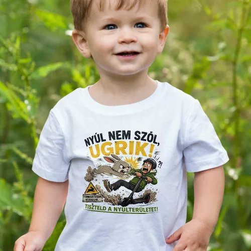 Vicces_rolleres_gyerek_póló_Nyúl_nem_szól_ugrik