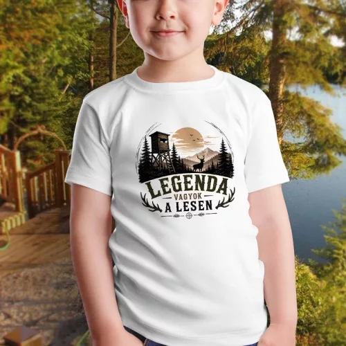 Legenda_vagyok_a_lesen_gyerek_póló_Vadász_ajándék