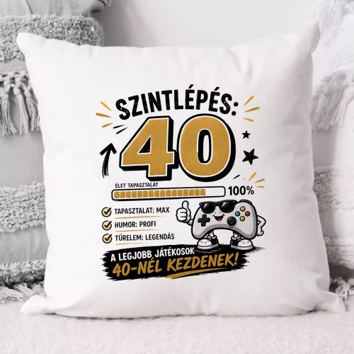 Szülinapos gamer párna - Szintlépés
