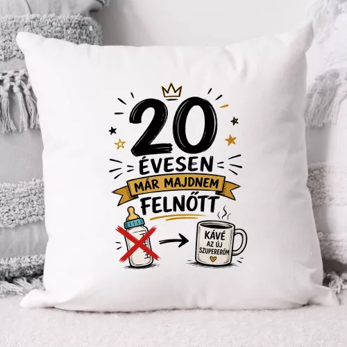 Vicces szülinapos párna - Kávé az új szupererőm