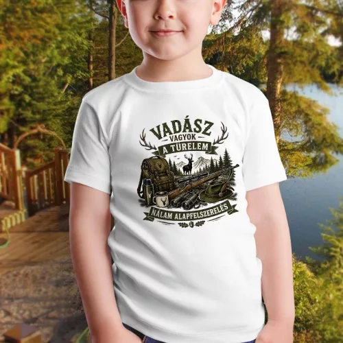 A_türelem_alapfelszerelés_gyerek_póló_Vadász_ajándék