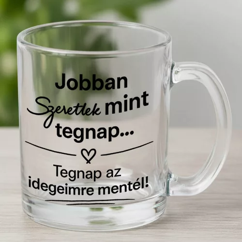 Páros_ajándék_bögre_Tegnap_az_idegeimre_mentél