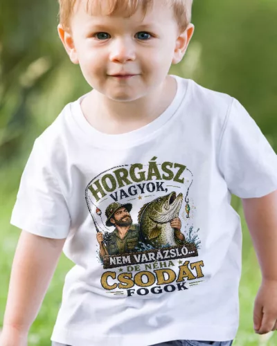 Néha_csodát_fogok_gyerek_póló_Horgász_ajándék