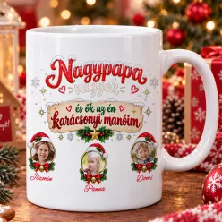   Fényképes bögre - Nagypapa vagyok, és ők az én karácsonyi manóim