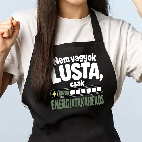 Energiatakarékos_ajándék_kötény_Nem_vagyok_lusta