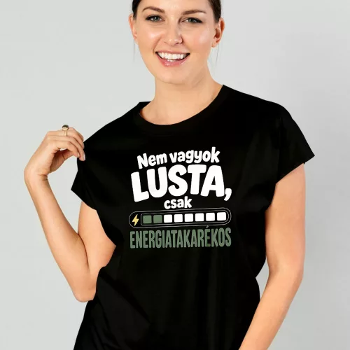 Energiatakarékos_női_póló_Nem_vagyok_lusta