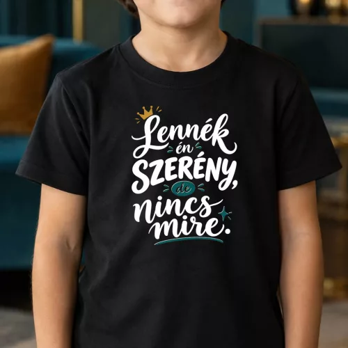 Önironikus_gyerek_póló_Lennék_én_szerény