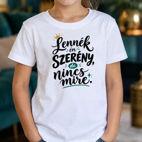 Önironikus_gyerek_póló_Lennék_én_szerény