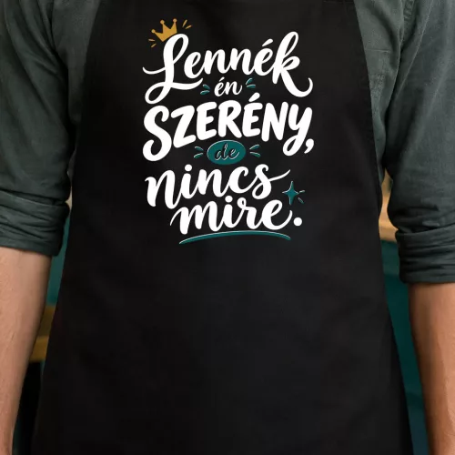 Önironikus_ajándék_kötény_Lennék_én_szerény