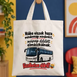 Kezdhetem_előről_vászontáska_Buszsofőr_ajándék