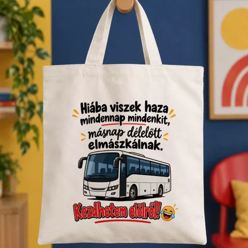 Kezdhetem_előről_vászontáska_Buszsofőr_ajándék