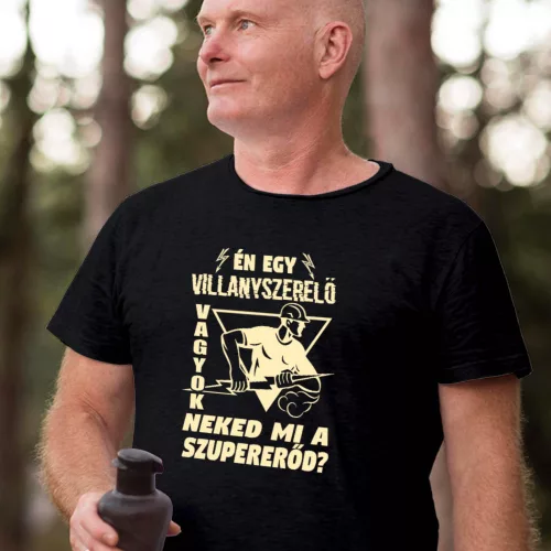 Villanyszerelős_póló_Neked_mi_a_szupererőd_