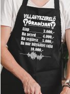 Szakmás kötény_Villanyszerelési óradíjak_