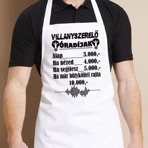 Szakmás_kötény_Villanyszerelési_óradíjak_