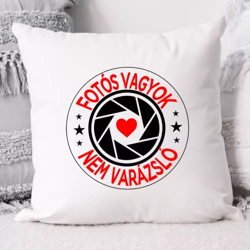 Ajándék_fotósnak_Nem_vagyok_varázsló_párna_