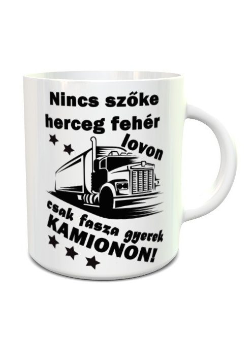 Nincs szőke herceg_Kamionos mintás bögre