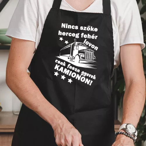 Nincs_szőke_herceg_Kamionos_mintás_kötény_