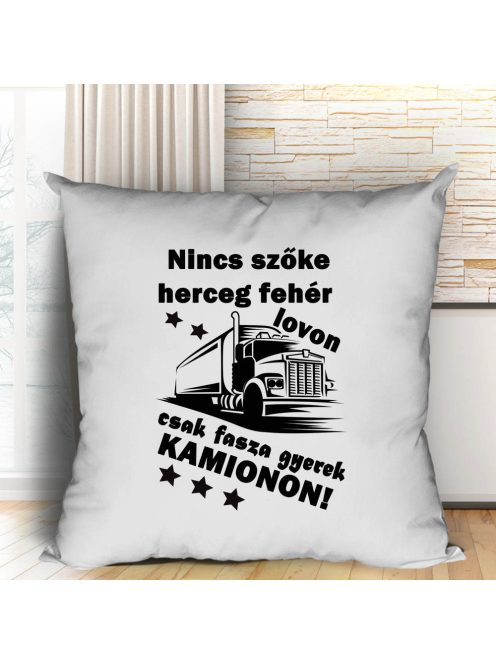 Nincs szőke herceg_Kamionos mintás párna