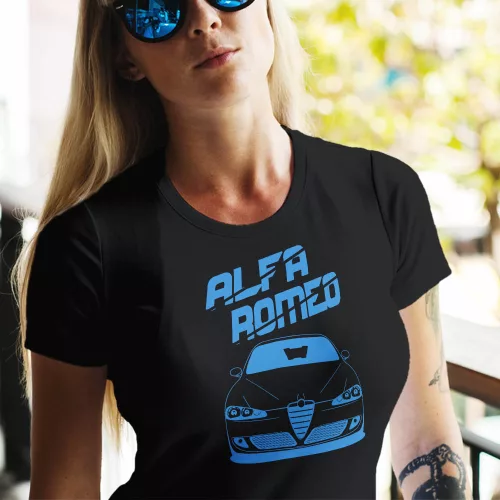 Autós_női_póló_Alfa_Romeo_feliratos_póló_