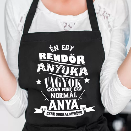 Egyedi_ajándék_Rendőr_anyuka_vagyok_kötény_
