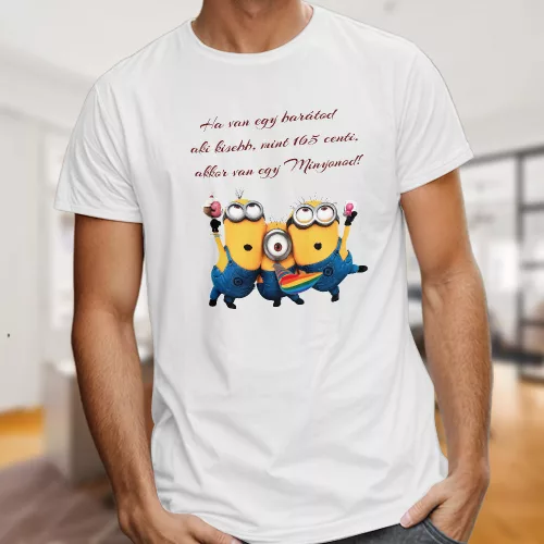 Vicces_ajándék_barátoknak_Minyon_póló_