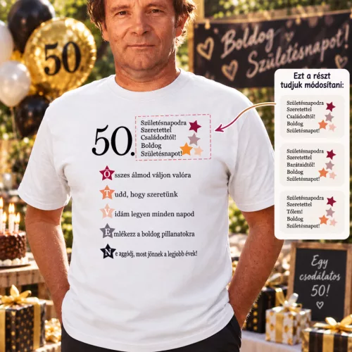 Születésnapi_ajándék_Születésnapi_póló_50_születésnapra