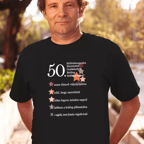 Születésnapi_ajándék_Születésnapi_póló_50_születésnapra