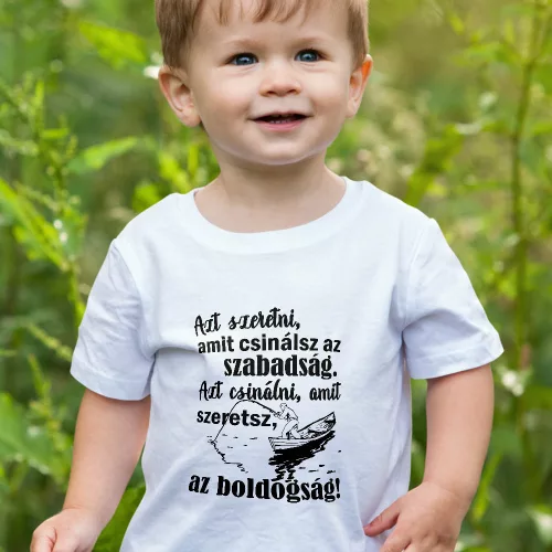 Pecás_gyerek_póló_Szeretni_amit_csinálsz_