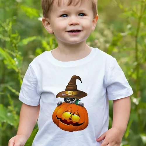 Ünnepi_gyerek_póló_Halloweeni_tök_és_macska_