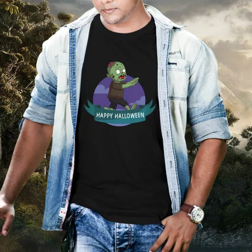 Happy_Halloween_póló_Zombis_ajándék_