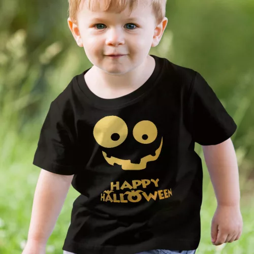 Halloween_feliratos_gyerek_póló_Tök_Smile_