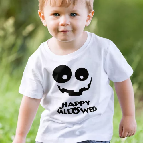 Halloween_feliratos_gyerek_póló_Tök_Smile_