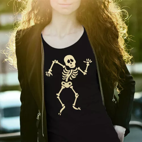 Humoros_női_póló_Skelton_dance_