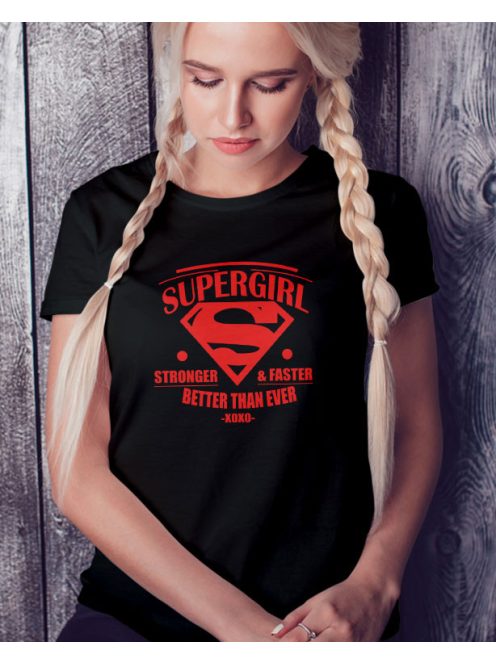 Póló nyomtatás_Supergirl feliratos női póló 